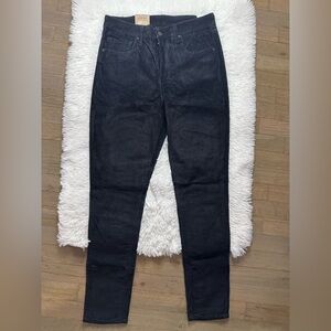 New Women’s Levi’s 721 High Rise Skinny Black Corduroy Jeans Size 31 x 30